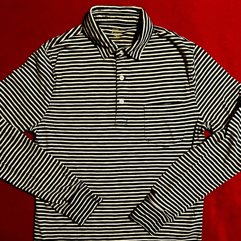 J. Crew striped long sleeve polo